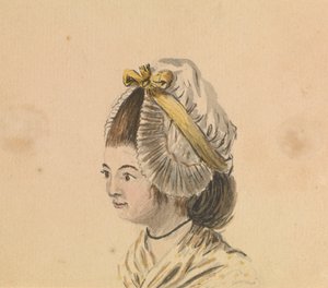 Kopf einer Frau in einer Rüschenhaube, ca. 1774 von Gabriel Bray