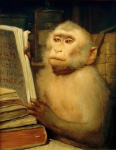 G. v. Max, Lesender Affe von Gabriel Cornelius Ritter von Max