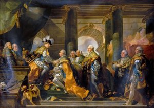 Ludwig XVI. empfängt in Reims die Huldigung der Ritter des Heiligen Geistes, 13. Juni 1775