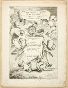 Figur (recto und verso), aus Premier livre de figures d’Academies gravées en Partie par les Professeurs de l’Académie Royale von Gabriel Huquier