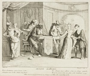 Tafel aus Livre de Scènes Comiques von Gabriel Huquier