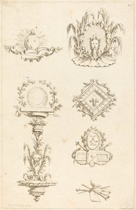 Entwürfe für Schlussstücke: pl. 10 von Gabriel Huquier after Claude Gillot