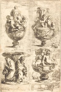 Vier Vasen (Les quatres vases) von Gabriel Jacques de Saint Aubin