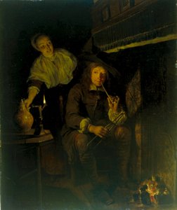 Der Raucher am Kamin von Gabriel Metsu