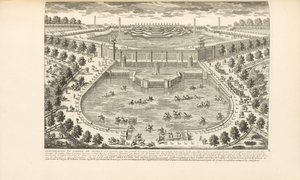 Das Ende des Gartens von Marly, aus "Les Delices de Versailles et des Maisons Royales" von Charles-Antoine Jombert, 1766