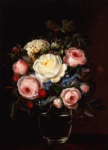 Pfingstrosen in einer Vase auf einem Tisch