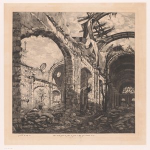 Ruine der Salle des pas perdus in Paris nach dem Brand von 1871