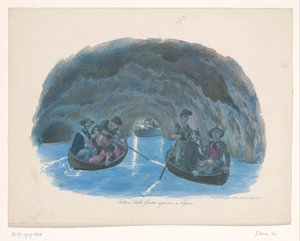 Figuren auf Ruderbooten in der Blauen Grotte auf Capri von Gaetano Dura