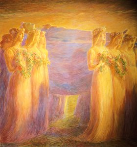 Begräbnis der Jungfrau (Detail des zentralen Teils) von Gaetano Previati