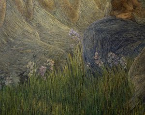 Gras und Blumen, Details aus Die Mutterschaft von Gaetano Previati
