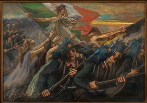 Trento und Trieste, Der Angriff der Bersaglieri (Schützen) von Gaetano Previati