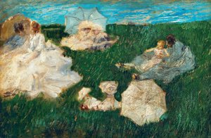 Frau mit Kindern im Garten, 1896