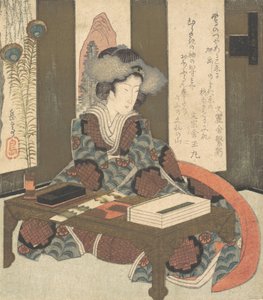 Eine Dame, die ein Gedicht schreiben will