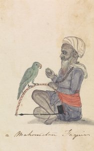 Ein Mohammedaner mit seinem Papagei