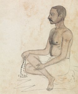 Mann mit Gebetsperlen von Gangaram Chintaman Tambat