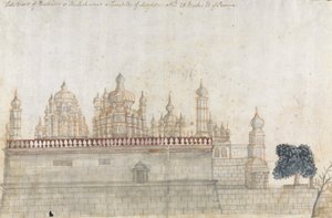 Seitenansicht von Bulliter oder Bulishwur, ein Tempel von Mahdew von Gangaram Chintaman Tambat