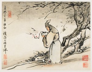 Fingermalerei, aus einem Album mit zehn Blättern von Gao Qipei