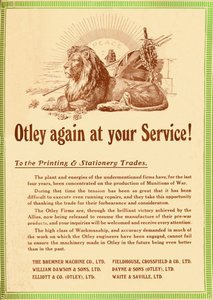 Otley wieder zu Ihren Diensten - Für die Druck- und Schreibwarenbranche, 1919