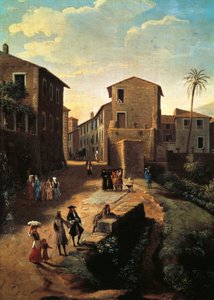 Ansicht von Tivoli, von Gaspar van Wittel (1652 oder 1653-1736), (Detail)