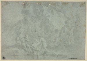Felsige Landschaft mit Figuren