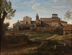 Eine italienische Landschaft mit Blick auf San Giovanni in Laterano, ca. 1672-75