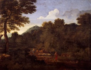 Landschaft mit Schafherde