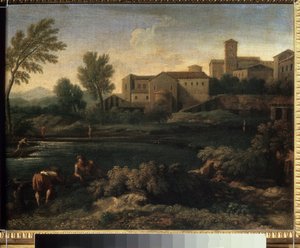 Ansicht einer Stadt in der Region Latium bei Rom