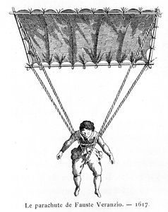 Der Fallschirm von Fauste Veranzio, 1617, 1887 von Gaston Tissandier