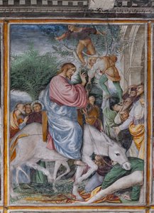Detail von Christus zieht in Jerusalem ein, aus Das Leben und die Passion Christi