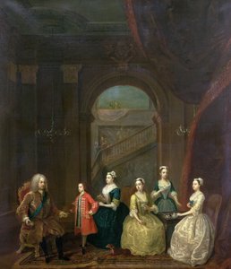 Thomas Wentworth, (1672-1739) Earl of Strafford, und seine Familie, um 1732