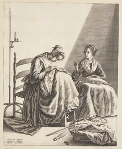 Zwei Frauen, die nähen