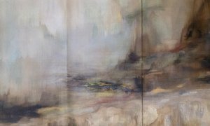 Nebelige abstrakte Landschaft