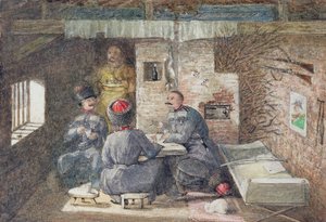 Innenraum einer Kosakenhütte in Russland, 12 Meilen westlich von Kertsch, 1855