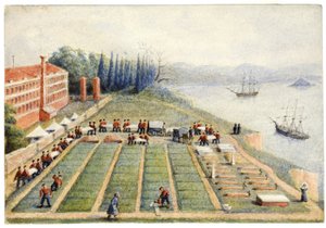 Der Friedhof am Allgemeinen Krankenhaus, Skutari, April 1855 von General E.W. Wray