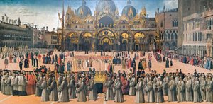Prozession auf dem Markusplatz von Gentile Bellini