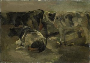 Vier Kühe von Georg-Hendrik Breitner