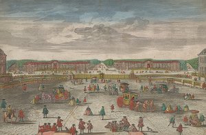Blick auf die Ställe des Schlosses von Versailles