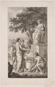 Illustration mit Opferszene