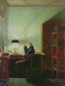 Lesender bei Lampenlicht. 1814 von Georg Friedrich Kersting