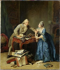 Zwischen Wissenschaft und Familie, ca. 1775 von Georg Melchior Kraus