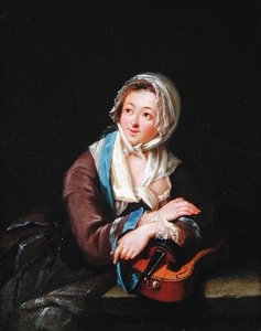 Dame mit einem Musikinstrument