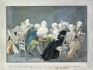 Soiree bei Herzogin Anna Amalia von Sachsen-Weimar, ca. 1795 (Aquarell) von Georg Melchior Kraus