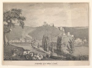 Sayner Hütte und das Schloss Sayn von Georg Osterwald