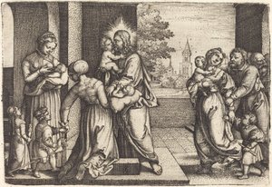 Christus umgeben von Kindern von Georg Pencz
