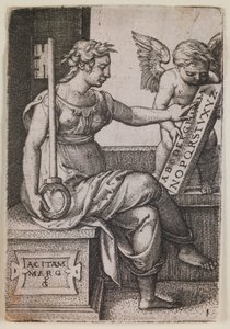 Grammatica, aus der Serie „Die freien Künste“ von Georg Pencz