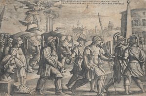 Der Triumph des Ruhms über die Keuschheit, aus Die Triumphe von Petrarca von Georg Pencz