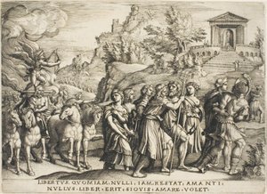 Der Triumph der Liebe, Platte eins aus Die Triumphe von Petrarca