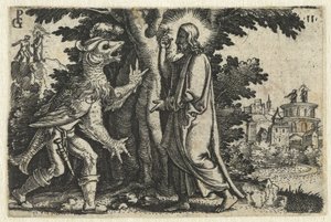 Versuchung Christi durch den Teufel von Georg Pencz