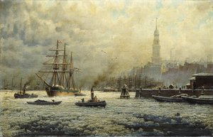 Der Hafen von Hamburg, 1893 von Georg Schmitz