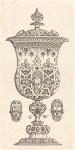 Kelch mit zwei Masken auf dem Deckel